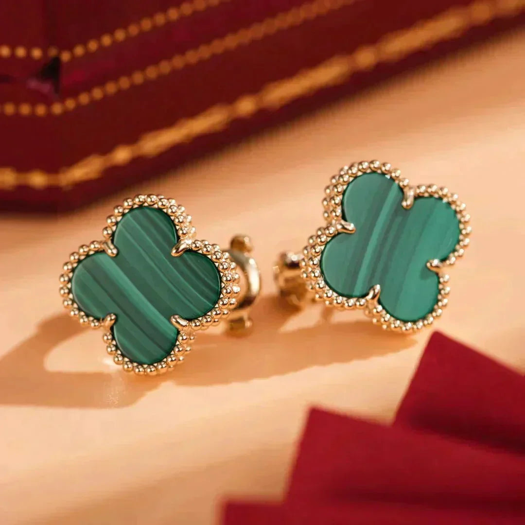 Loco CLOVER MEDIUM 1 MOTIFS MALACHITE  EARRINGS