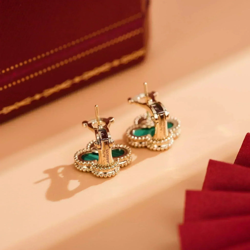 Loco CLOVER MEDIUM 1 MOTIFS MALACHITE  EARRINGS