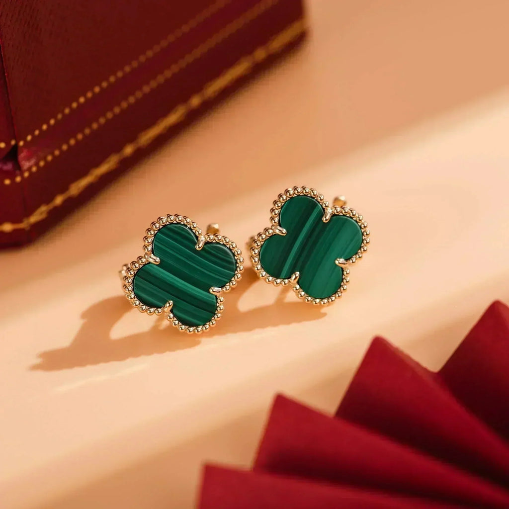 Loco CLOVER MEDIUM 1 MOTIFS MALACHITE  EARRINGS