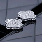 Loco CLOVER 1 MOTIFS DIAMOND STUD EARRINGS SILVER