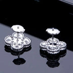 Loco CLOVER 1 MOTIFS DIAMOND STUD EARRINGS SILVER