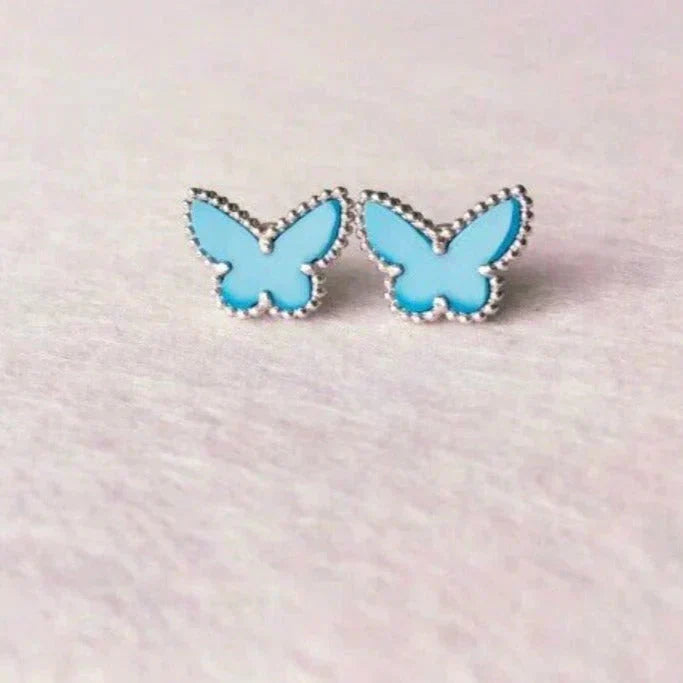 Loco BUTTERFLY TURQUOISE EARRINGS SILVER