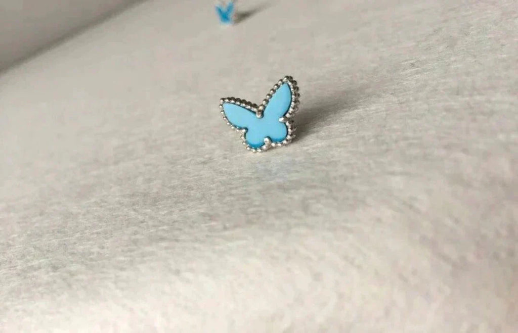 Loco BUTTERFLY TURQUOISE EARRINGS SILVER