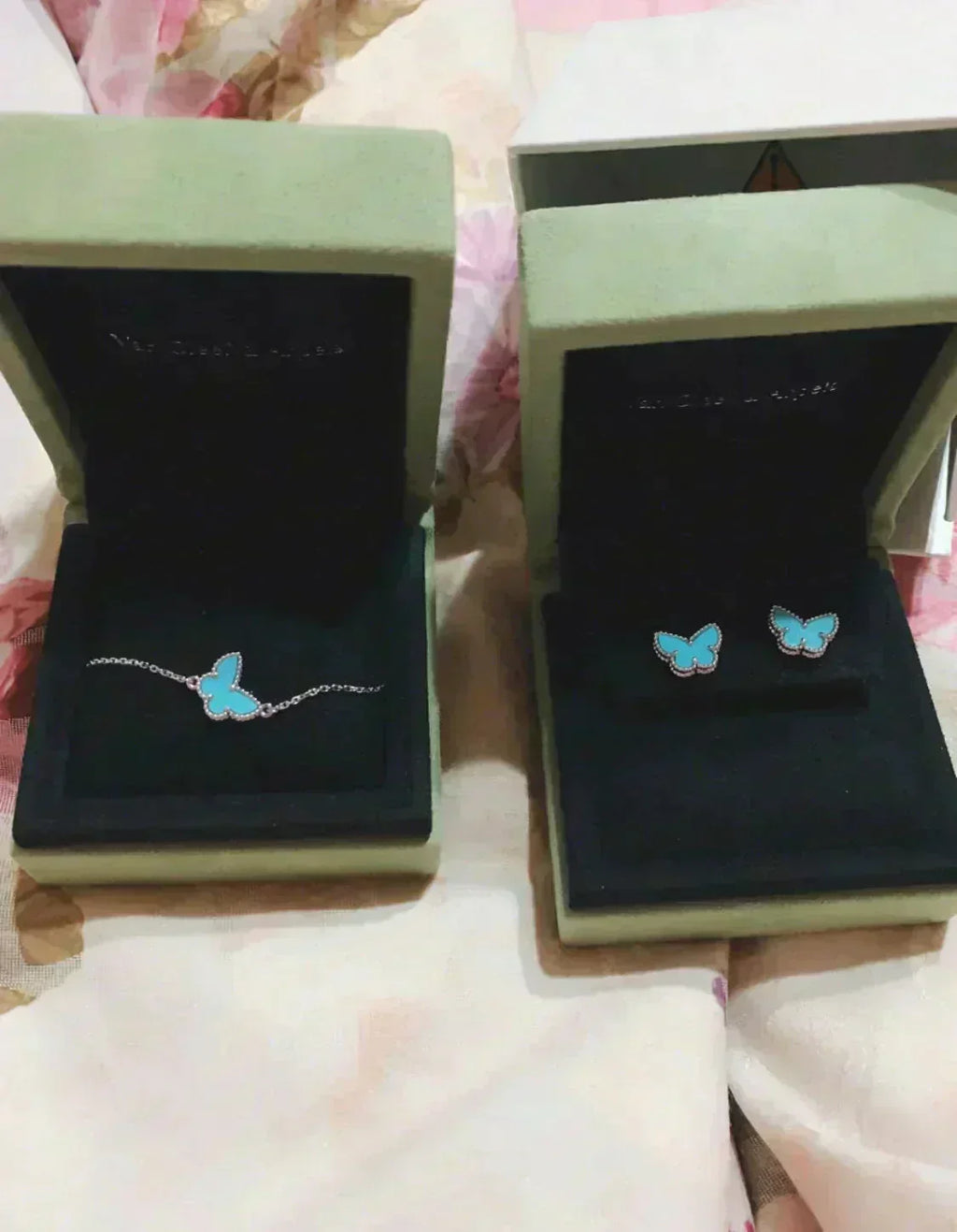 Loco BUTTERFLY TURQUOISE EARRINGS SILVER
