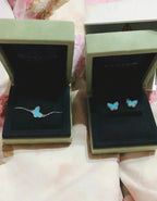 Loco BUTTERFLY TURQUOISE EARRINGS SILVER