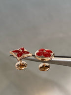 Loco STAR AND SUN PINK GOLD CARNELIAN STUD EARRINGS