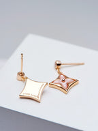Loco DOUBLE STAR PINK GOLD MOP DROP EARRINGS