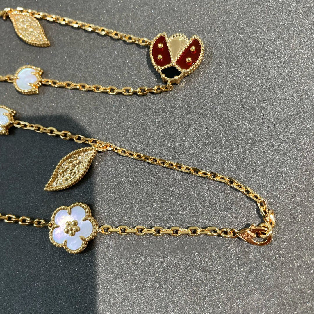 Loco LUCKY SPRING 15 MOTIFS GOLD NECKLACE