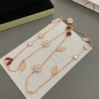 Loco LUCKY SPRING 15 MOTIFS ROSE GOLD NECKLACE