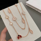 Loco LUCKY SPRING 15 MOTIFS ROSE GOLD NECKLACE