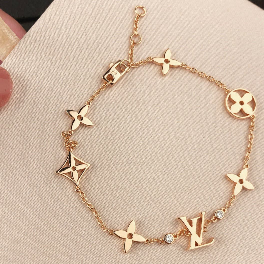 Loco STAR AND SUN 7 MOTIFS GOLD BRACELET