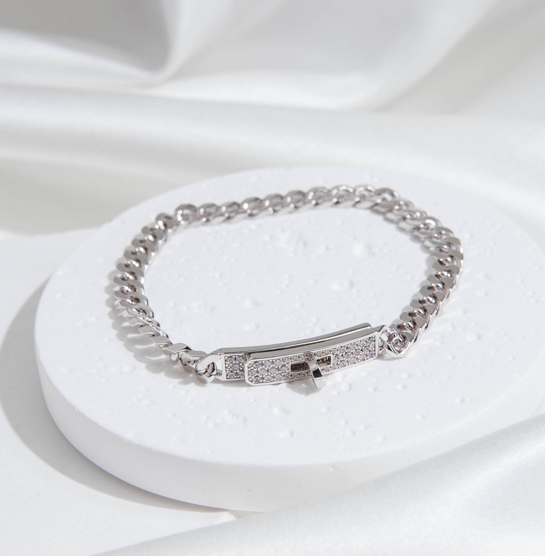 Loco KELLY CHAIN SILVER DIAMOND BRACELET
