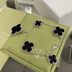 Loco CLOVER 5 MOTIFS SIVLER ONYX BRACELET