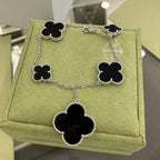 Loco CLOVER 5 MOTIFS SIVLER ONYX BRACELET
