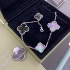 Loco CLOVER 5 MOTIFS SIVLER DARK MOP BRACELET