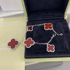 Loco CLOVER 5 MOTIFS SIVLER CARNELIAN BRACELET
