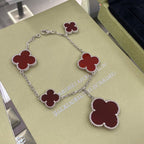 Loco CLOVER 5 MOTIFS SIVLER CARNELIAN BRACELET