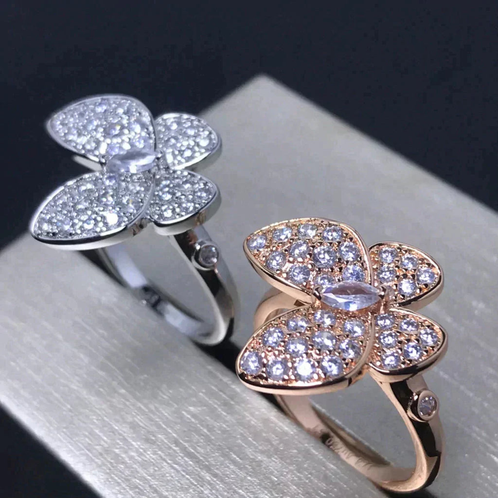 Loco BUTTERFLY PINK GOLD DIAMOND RING
