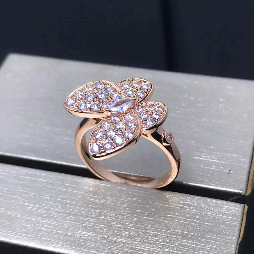 Loco BUTTERFLY PINK GOLD DIAMOND RING