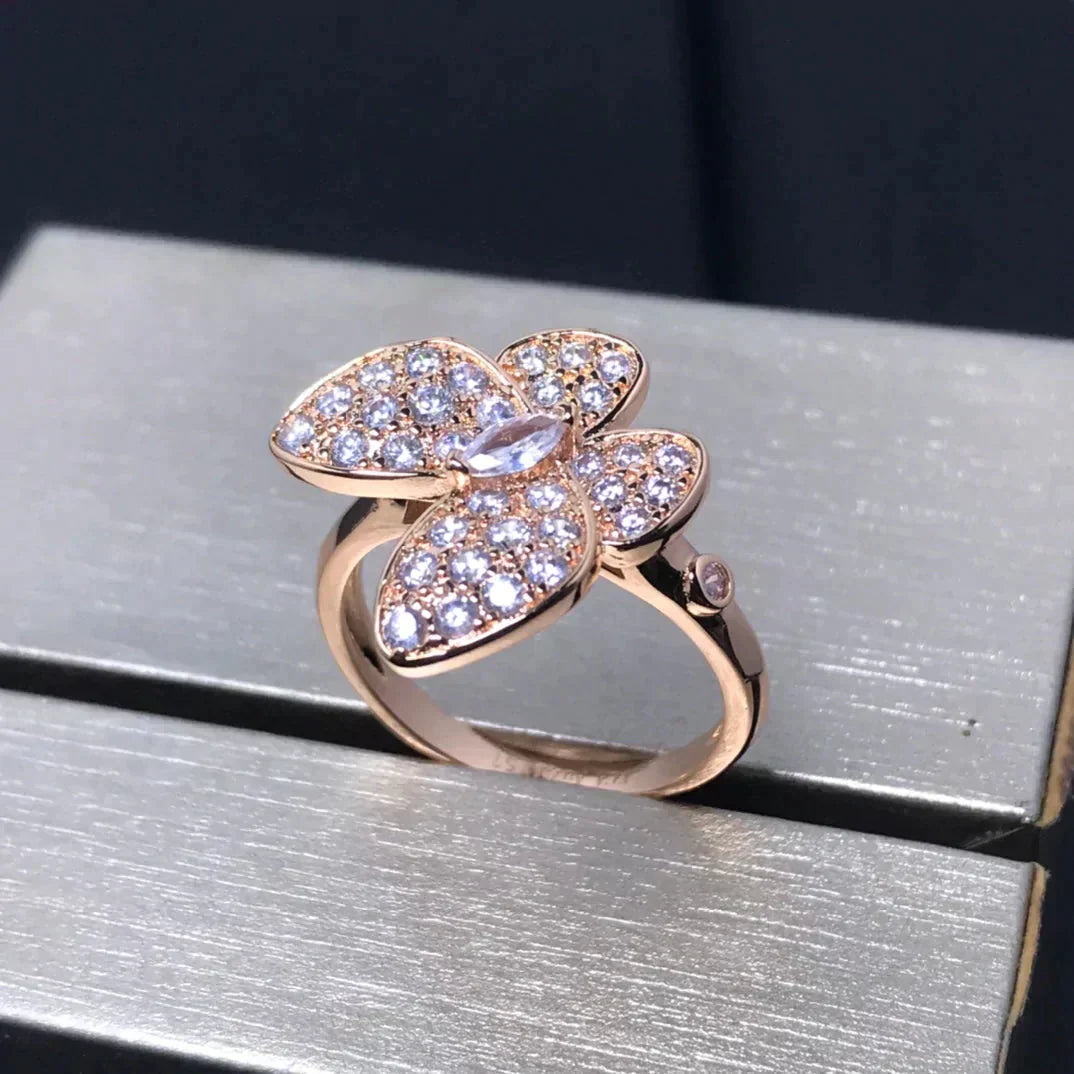 Loco BUTTERFLY PINK GOLD DIAMOND RING