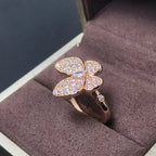 Loco BUTTERFLY PINK GOLD DIAMOND RING