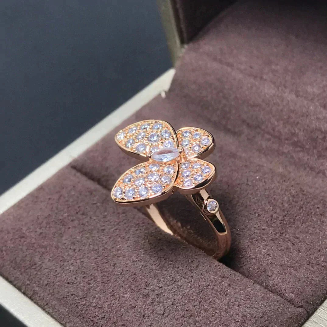 Loco BUTTERFLY PINK GOLD DIAMOND RING