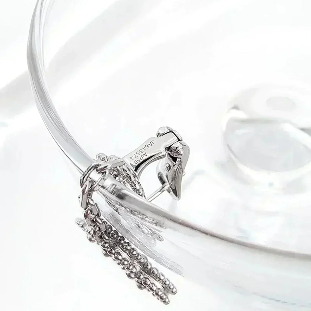 Loco CLOVER 2 MOTIFS  DIAMOND ONYX EARRINGS SILVER