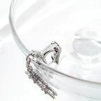 Loco CLOVER 2 MOTIFS  DIAMOND ONYX EARRINGS SILVER