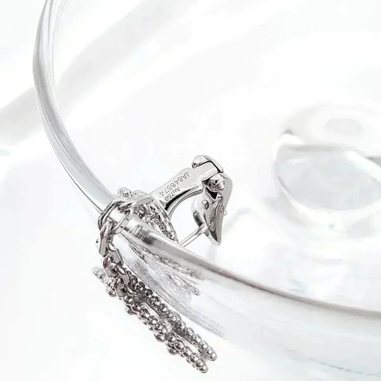 Loco CLOVER 2 MOTIFS  DIAMOND ONYX EARRINGS SILVER