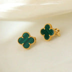 Loco CLOVER MEDIUM 1 MOTIFS MALACHITE  EARRINGS