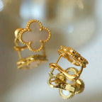 Loco CLOVER MEDIUM 1 MOTIFS  WHITE MOP STUD EARRINGS