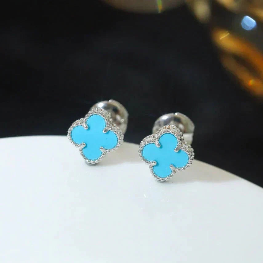 Loco CLOVER MINI 9.5MM ONYX STUD EARRINGS SILVER