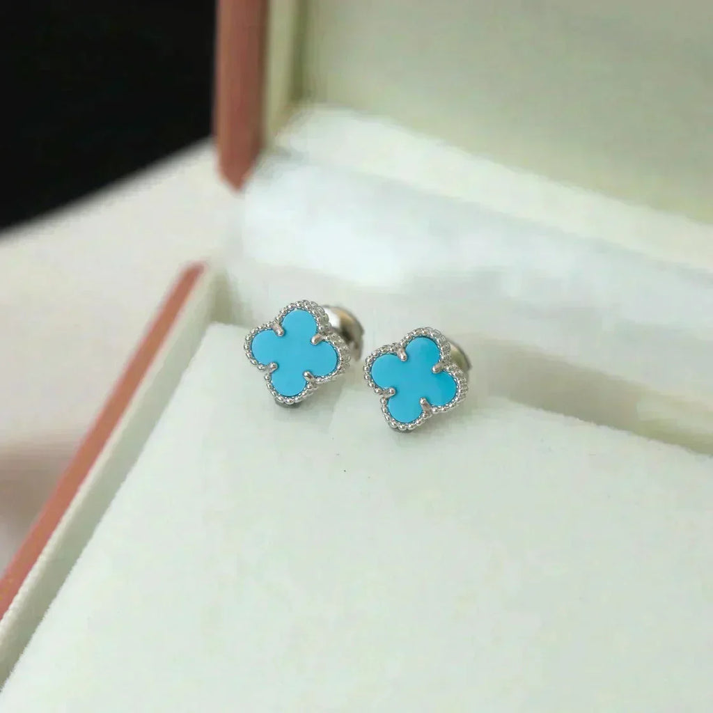 Loco CLOVER MINI 9.5MM ONYX STUD EARRINGS SILVER