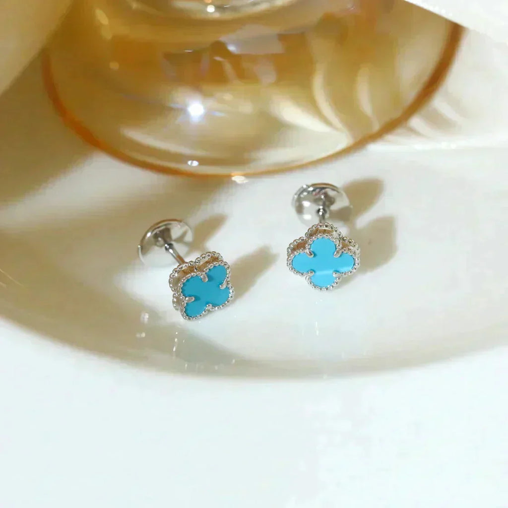 Loco CLOVER MINI 9.5MM ONYX STUD EARRINGS SILVER