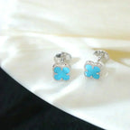 Loco CLOVER MINI 9.5MM ONYX STUD EARRINGS SILVER