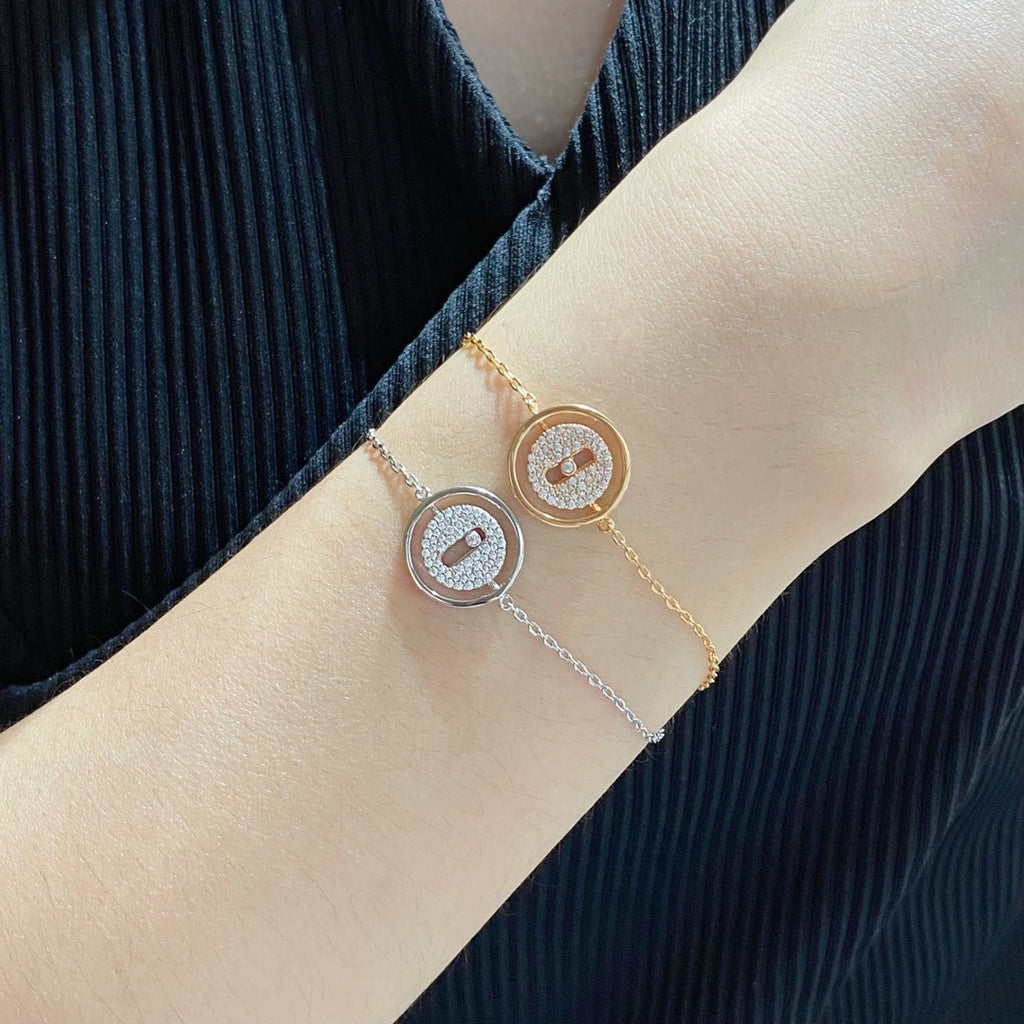 [Loco jewelrys]LUCKY MOVE DIAMOND PAVED BRACELET