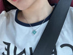 Loco CLOVER 1 DIAMOND LIGHT BLUE SILVER NECKLACE