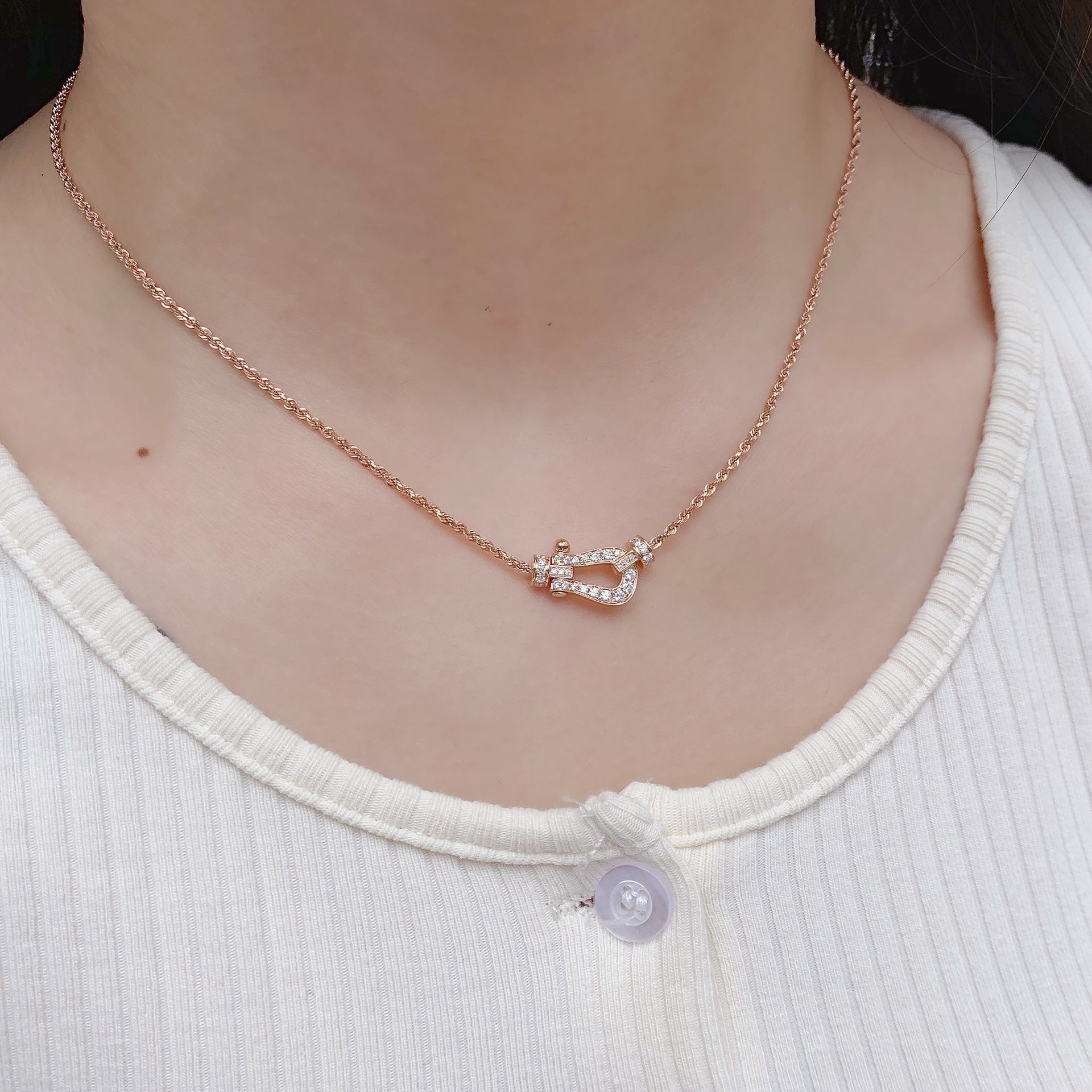 Loco FORCE 10 PINK GOLD DIAMOND NECKLACE