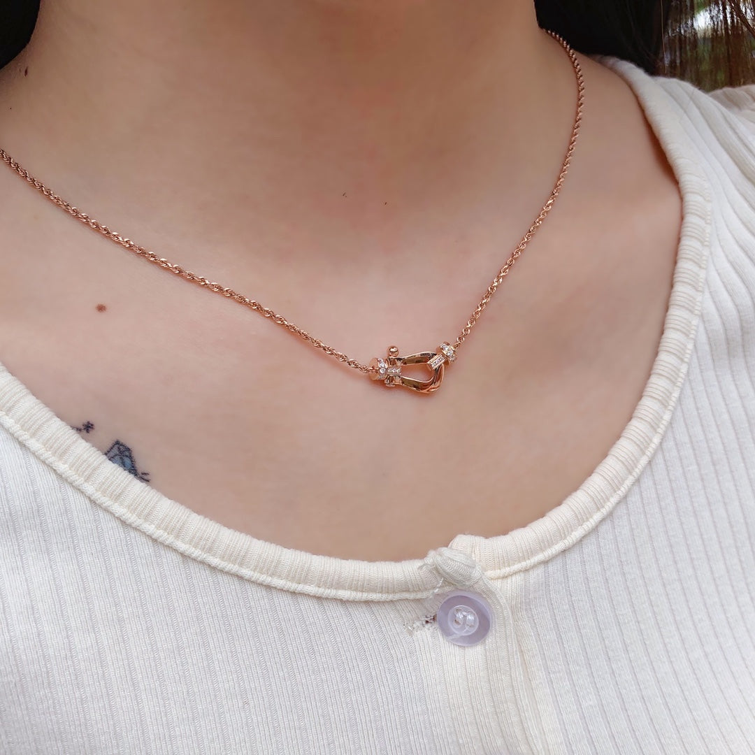 Loco FORCE 10 PINK GOLD DIAMOND NECKLACE