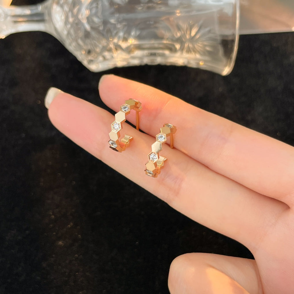 Loco BEE LOVE DIAMOND HOOP EARRINGS