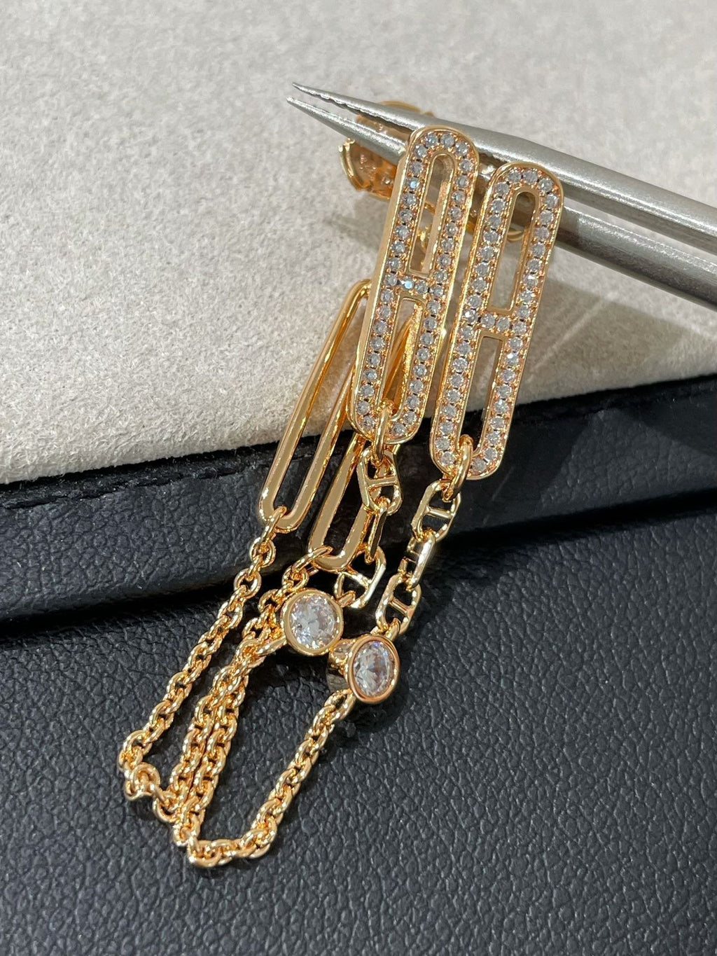 Loco CHAINE CHAOS DIAMOND DROP EARRINGS