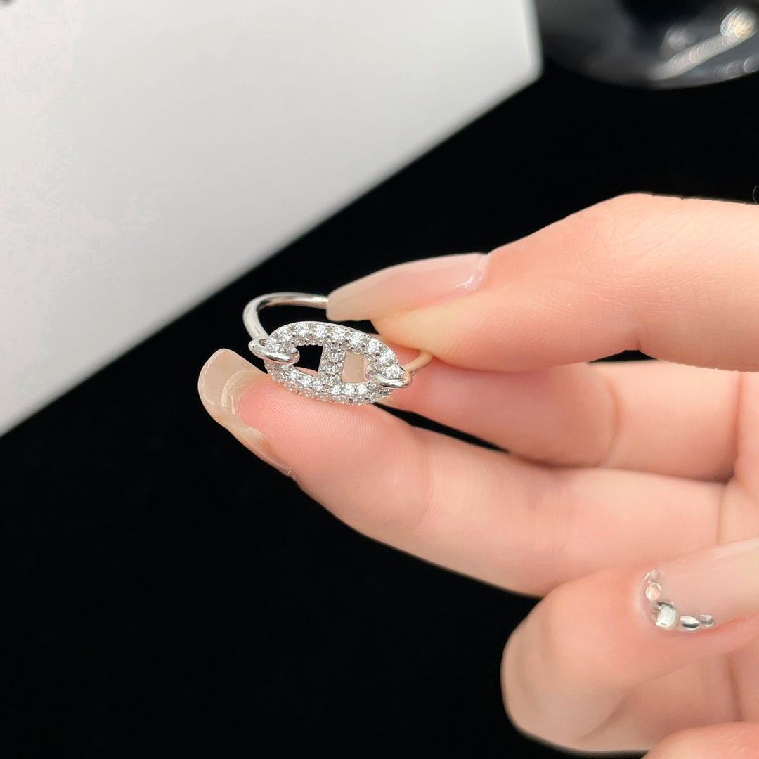 Loco RONDE SMALL SILVER DIAMOND RING