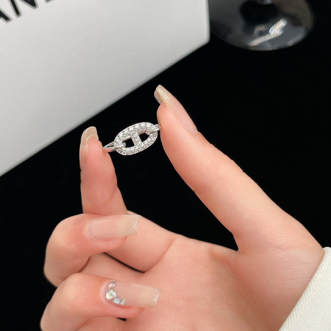 Loco RONDE SMALL SILVER DIAMOND RING