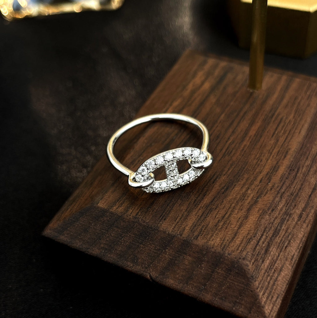 Loco RONDE SMALL SILVER DIAMOND RING