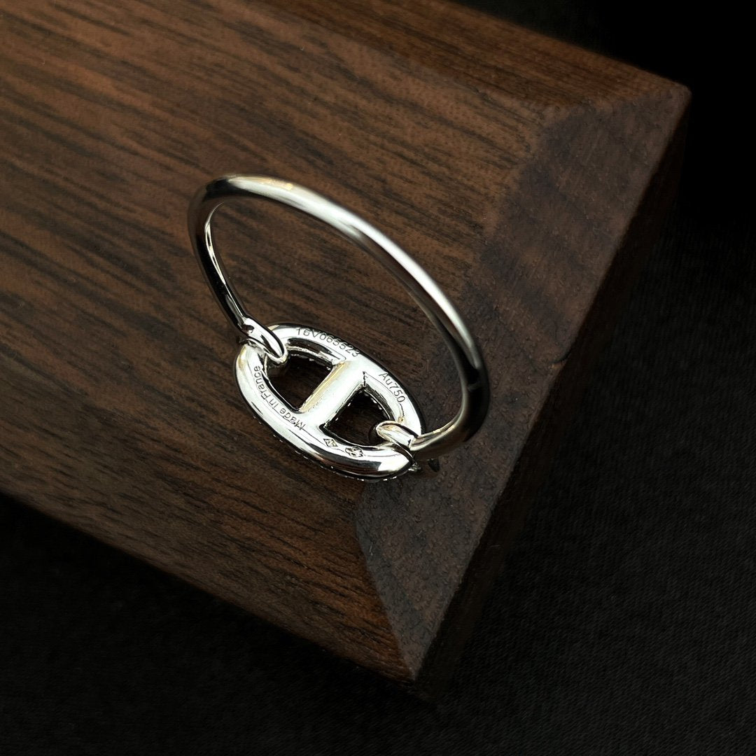 Loco RONDE SMALL SILVER DIAMOND RING