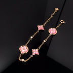 Loco STAR AND SUN 4 MOTIF PINK MOP PINK GOLD BRACELET