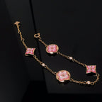 Loco STAR AND SUN 4 MOTIF PINK MOP PINK GOLD BRACELET