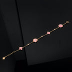 Loco STAR AND SUN 4 MOTIF PINK MOP PINK GOLD BRACELET