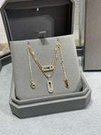 [Loco jewelrys]MOVE 2 ROW DIAMOND NECKLACE