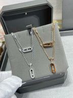 [Loco jewelrys]MOVE 2 ROW DIAMOND NECKLACE